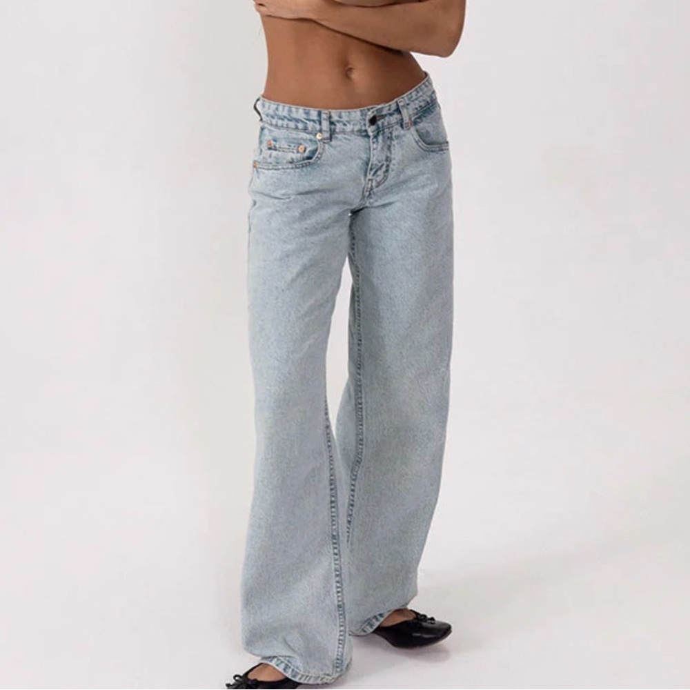 Motel Rocks Light Blue Wide Leg Jeans